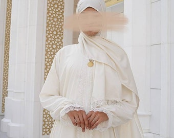 Luxurious Handmade Prayerdress from Madina - Nikah - Gift- Custom Made- Abaya- Jilbab- Isdal- Eid Gift -Muslima- prayerdress