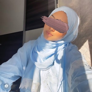 Gebetskleidung Muslime Saudi Prayer Dress Gebetskleid gebedsjurk Gebetsrobe Tarha sharshaf Lichtblauw