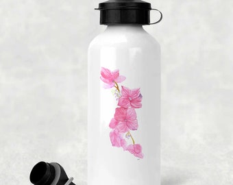 Pink Hydrangea Aluminium Water Bottle