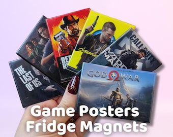 Custom Video Game Poster Fridge Magnets – Personalized Gaming Decor (8x5mm | 3x2in)