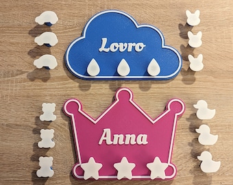 Personalized kids clothes wall hanger, Room organizer, Tidy room, Tidy closet, With Name
