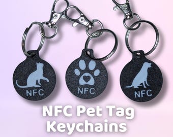 NFC Pet ID Tag Keychain – Scanable, No Battery Needed