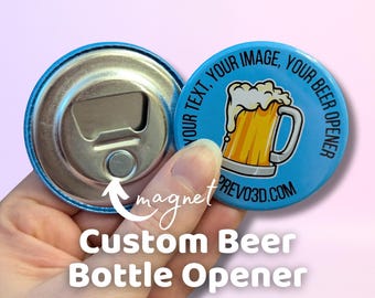 Custom Magnetic Beer Bottle Opener, Personalized Gift (Ø6cm | 2.35in)