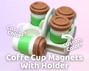 Mini Coffee Cup Magnets Set | 3D Printed Kitchen Decor