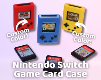 GameBoy Style Nintendo Switch Game Card Holder | Retro 3D Printed Case for 1 Card | Fun Gift for Gamers | Game Shelf or Desk Display
