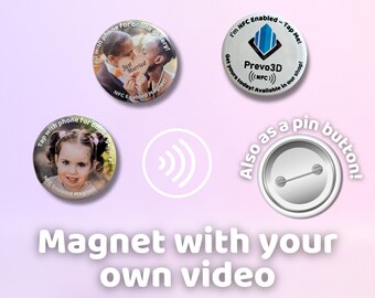 Personalized NFC Video Fridge Magnet, Custom Wedding Favors (Ø4cm | 1.5in)