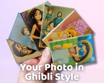 Custom Studio Ghibli Photo Magnet | Personalized Anime Art Gift (8x5cm)