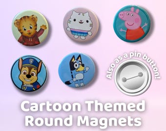 Cartoon Character Magnet | Fun Kids Decor (Ø4cm | 1.5in)