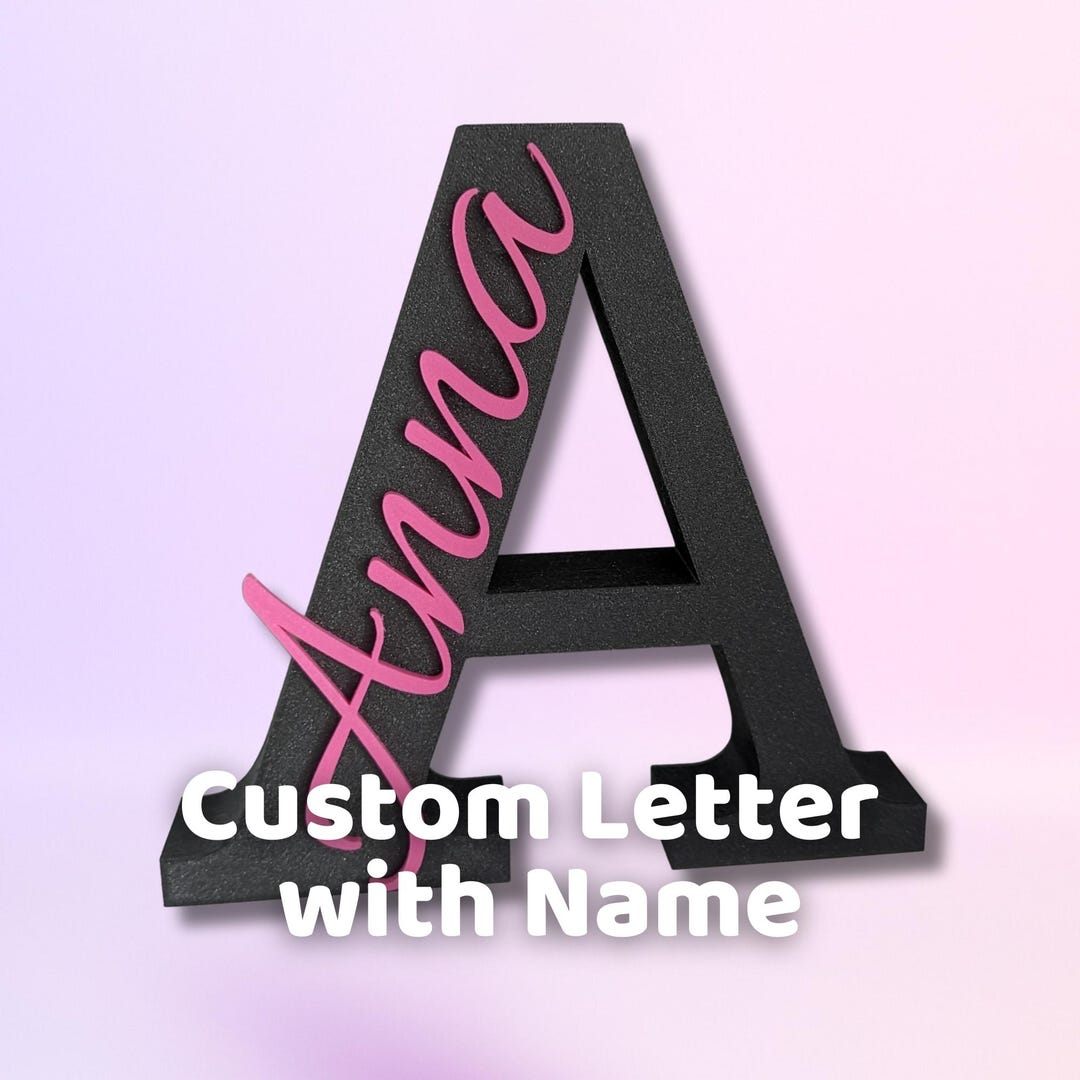 Good Name Letters Personalized Name LETTER โ Custom Initials With Name, Monogram Wall ...
