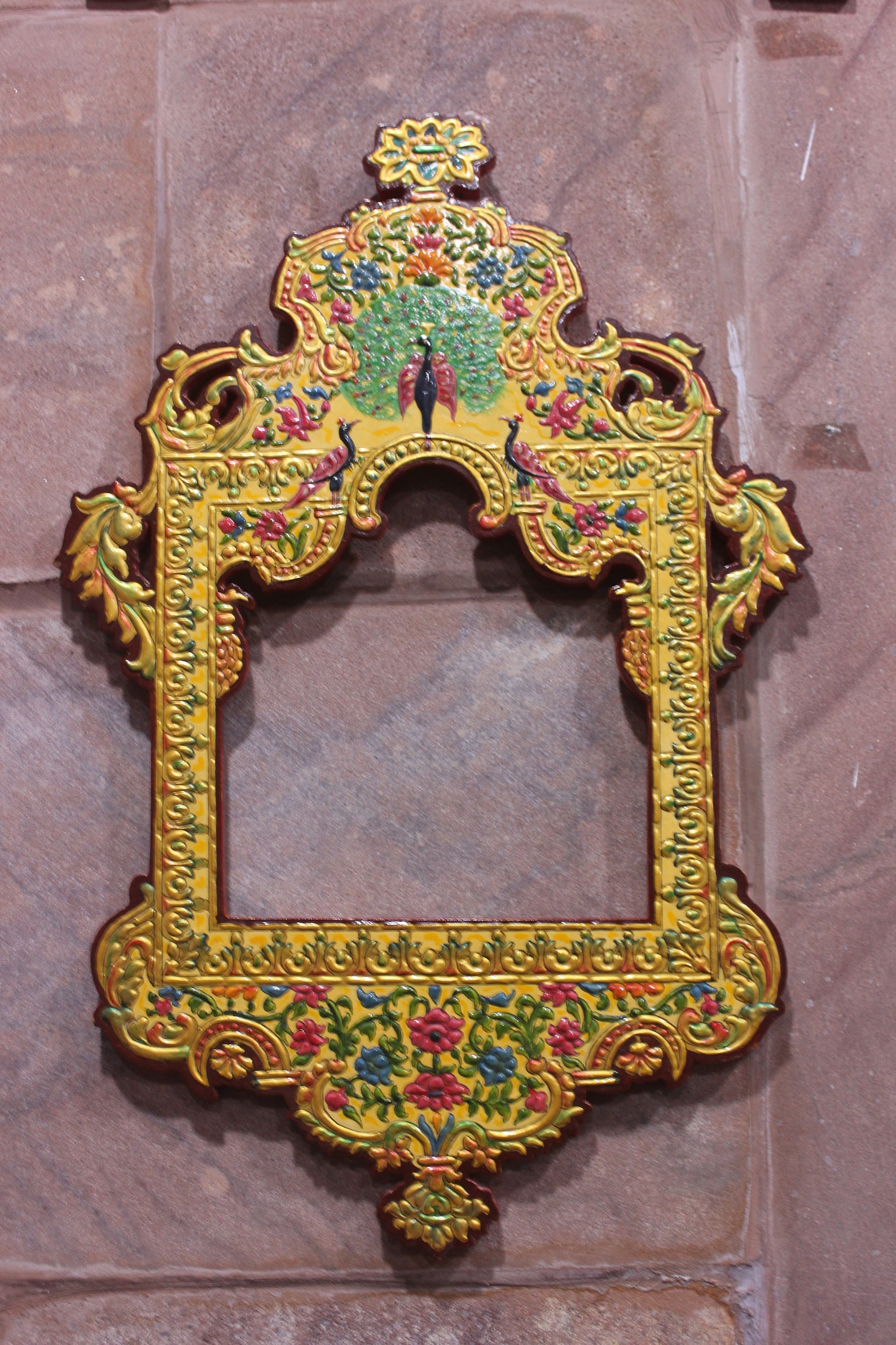 Beautiful Rajasthani Typical Usta Handmade Mirror Cum Photo Etsy