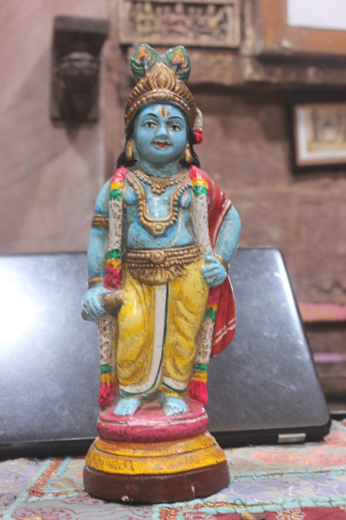 Lord Krishna Statue Made of Terracotta/south Indian Etsy