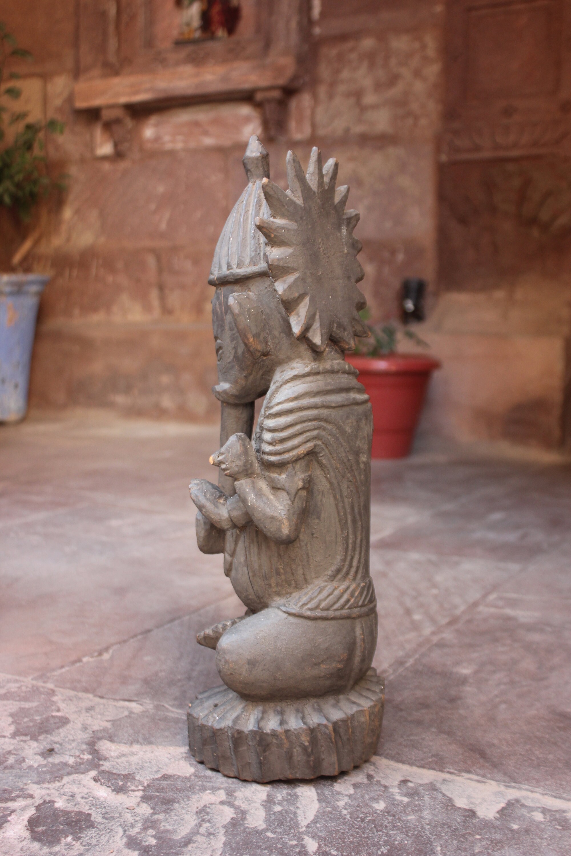 アンティーク木製ガネーシャ像：インドの室内装飾 - Etsy 日本