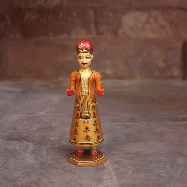 Rajasthani Wooden Handmade n Handpainted Gangaur Doll || Fine Painted Gangaur Doll Indian Home Decorative Gangaur Doll || male king statue