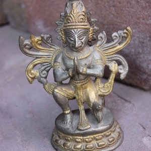 Brass Garuda Statue: Home Temple Decor (6 Inch)