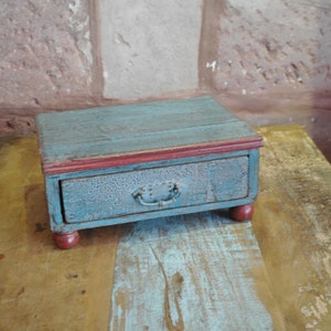 Handmade Vintage Wooden Drawer Chest Box: Home Decor Storage