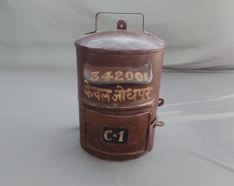Vintage Indian Letter Box: Handmade Jodhpur Iron Post Box