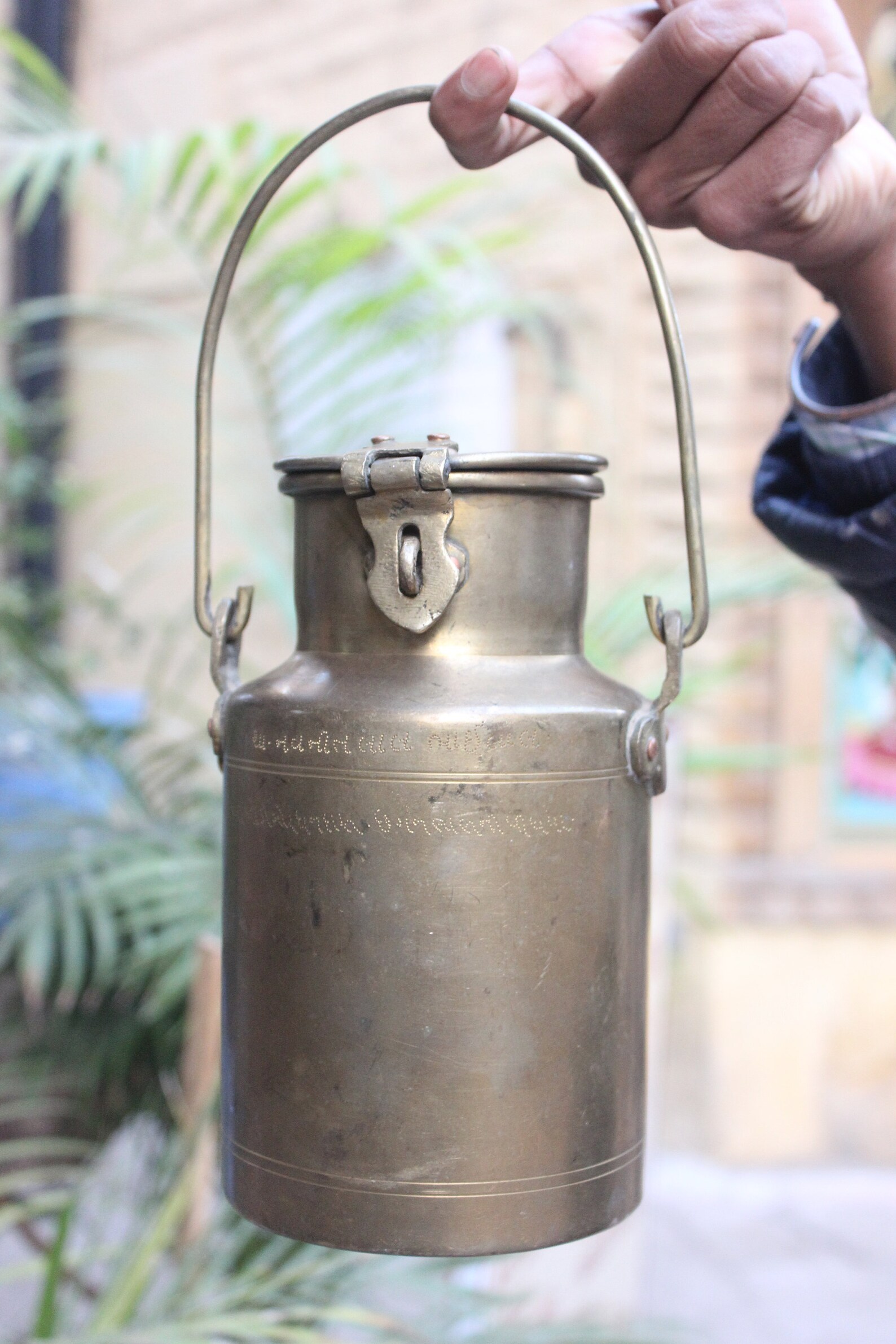 Vintage brass oilghee container/ old brass ghee container/old Etsy
