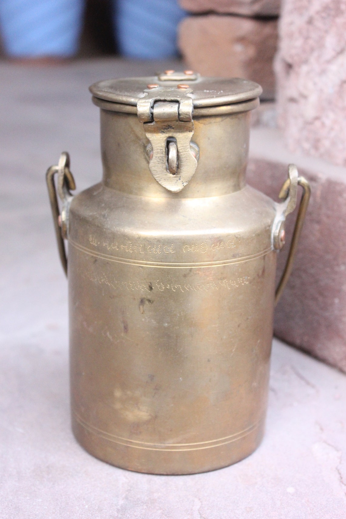 Vintage brass oilghee container/ old brass ghee container/old Etsy