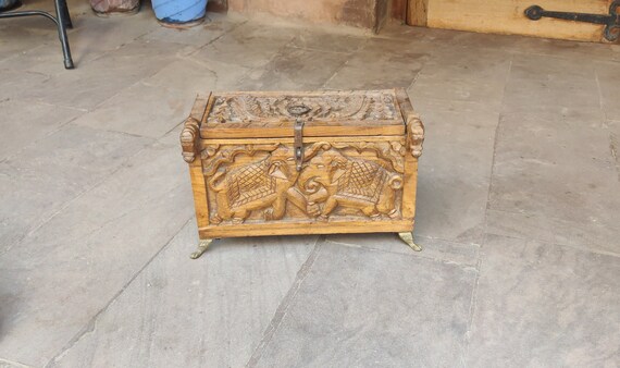 Brass Bound Indian Military Chest From Rajasthan -19th Century Brass Bound Indian Military Chest From Rajasthan -19th Century