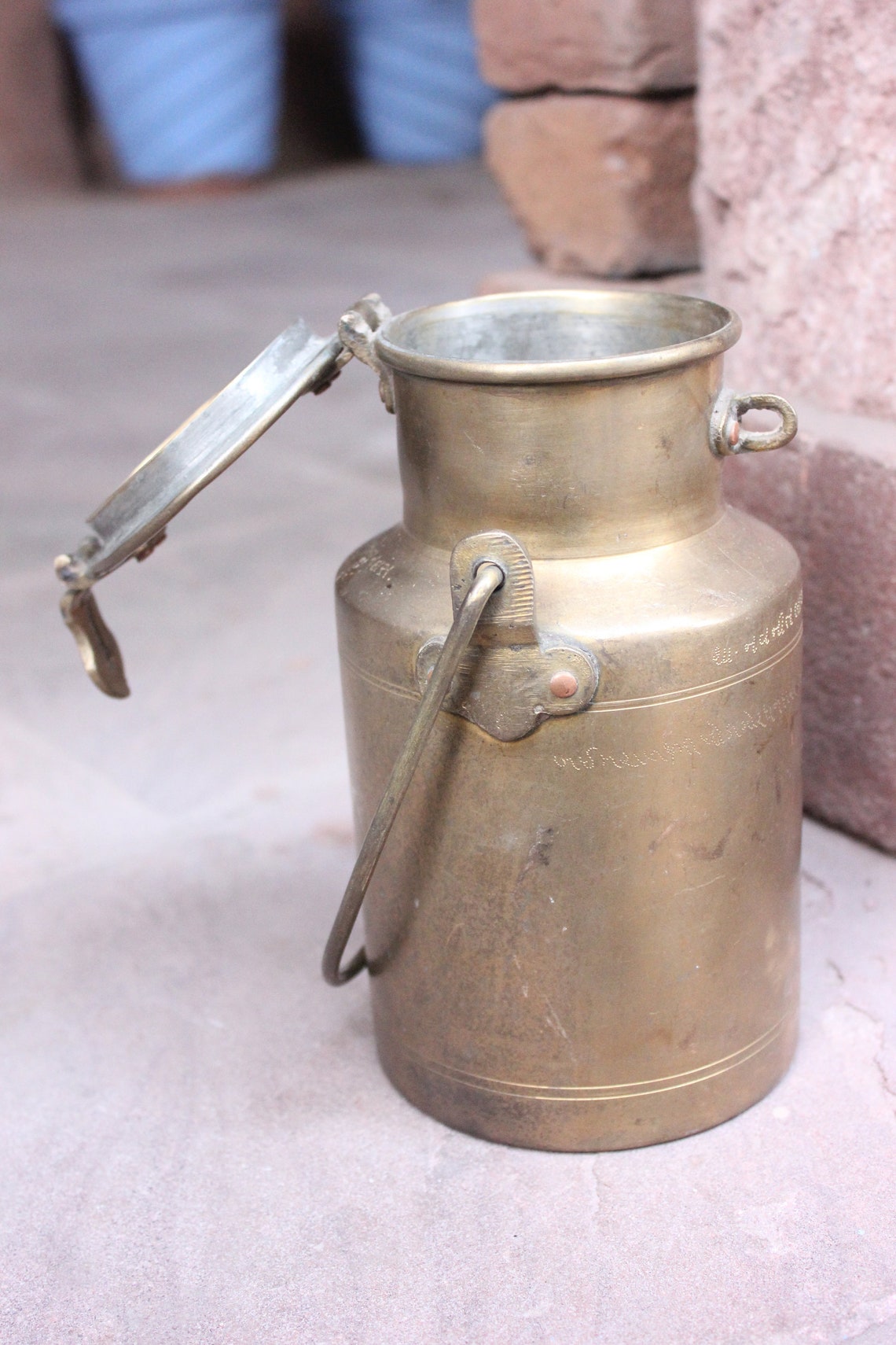 Vintage brass oilghee container/ old brass ghee container/old Etsy
