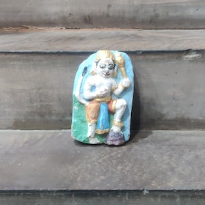 Vintage stone Village Temple Hanuman figurine collectable decorative folk style painted Hanuman statue