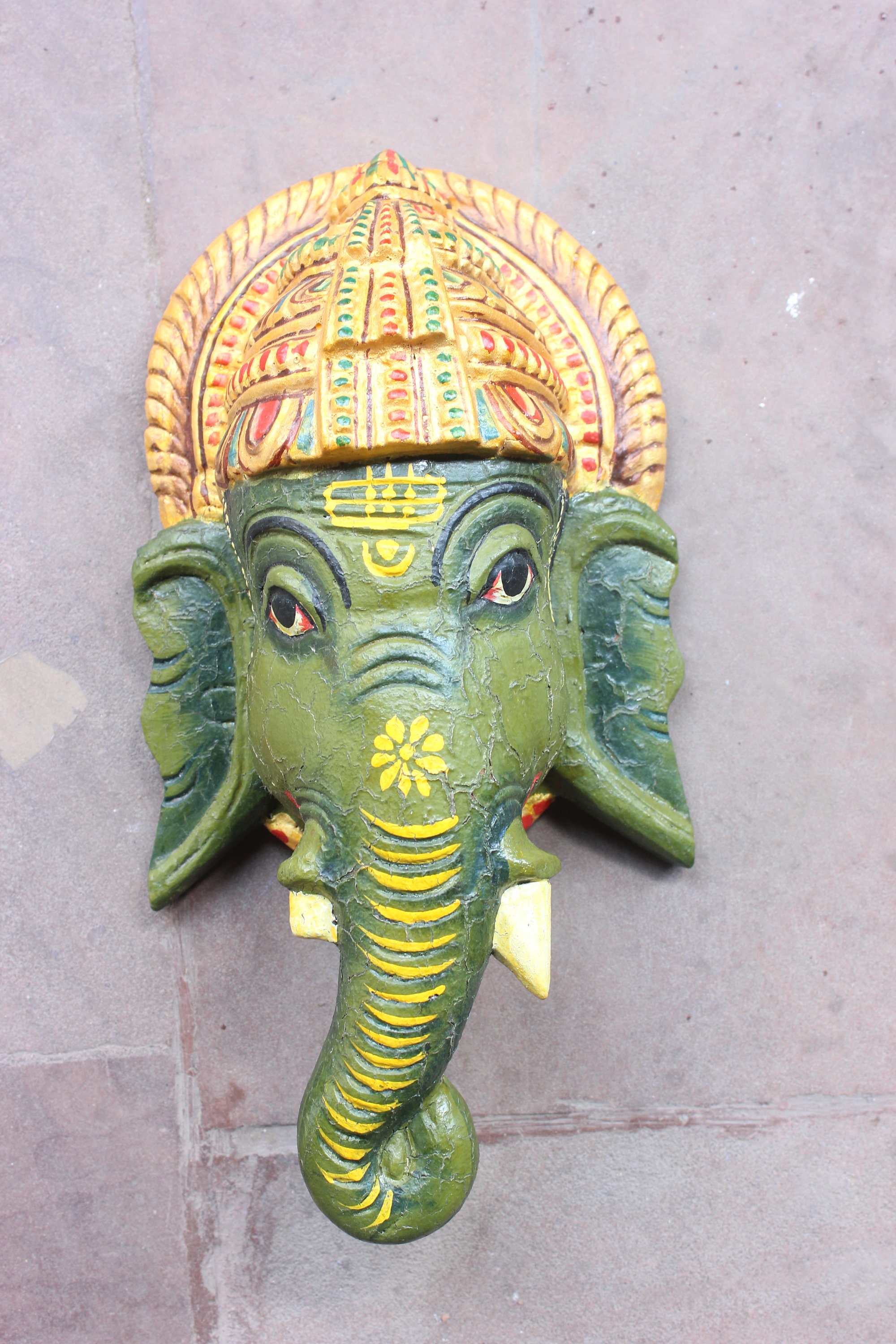 Beautiful south indian wooden wall decor ganesha headsouth Etsy