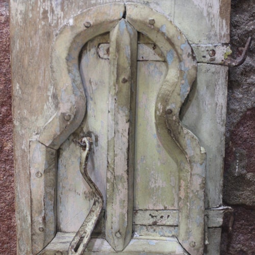 Antique Wooden Wall Decorative Window, Wooden Arch Window, Wooden Jarokha Window, Vintage shops Wall Decor Window, Rustic Painted Window
