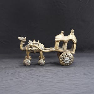 Vintage brass camel cart || console decorative brass camel cart || indian hand casted rajasthani camel cart ||