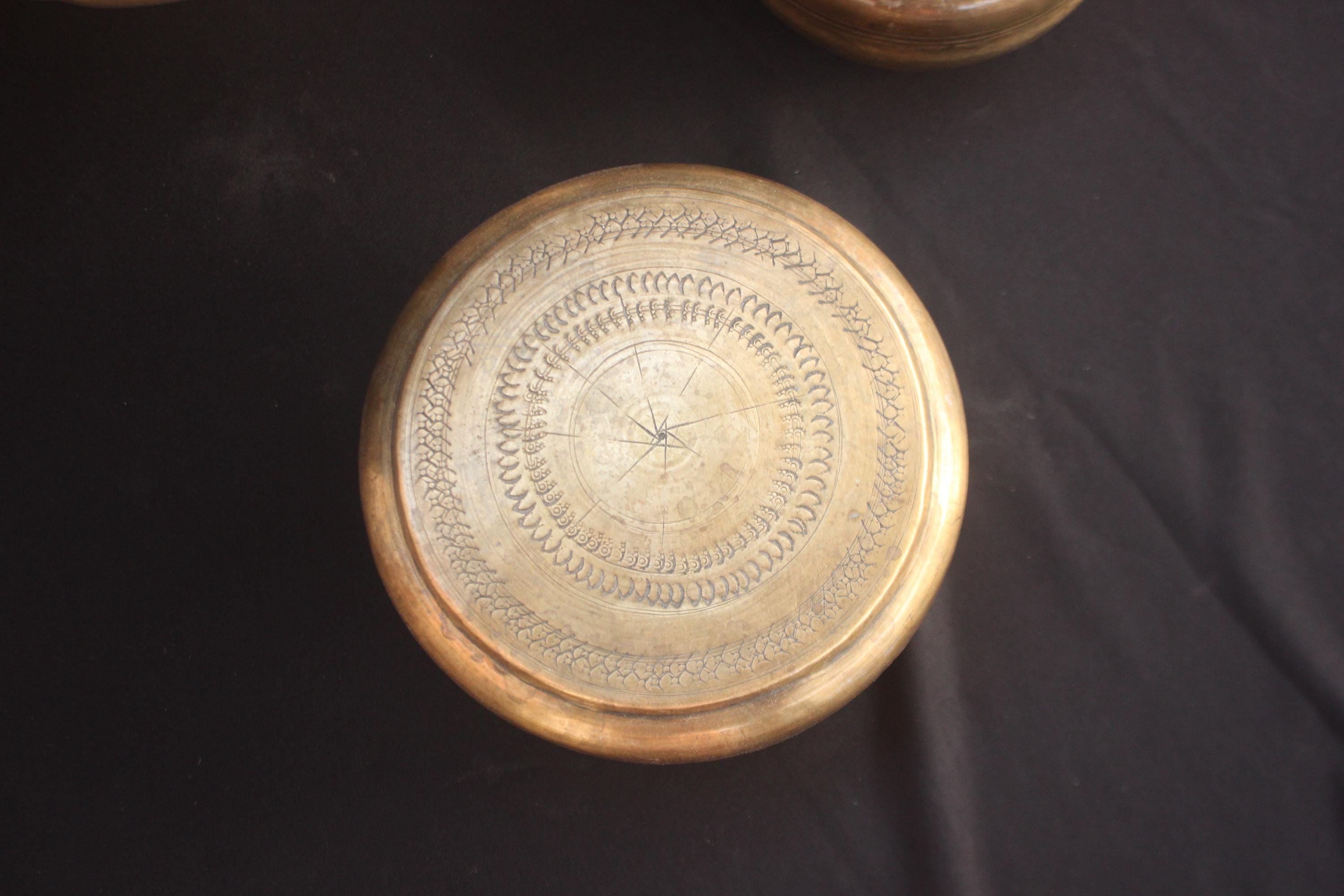 Vintage Brass Chapati Box Set: Handmade Round Collectable Boxes - Etsy