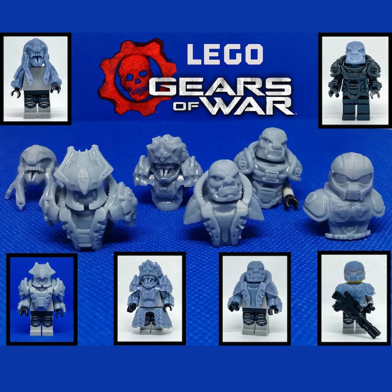 Lego Gears of war inspired Custom Helmets and Armor only for Etsy