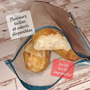 Sac à sandwich format baguette en tissu réutilisable et lavable