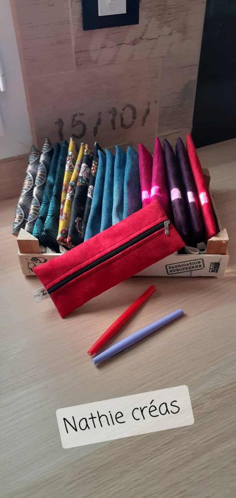 Flat pencil case, pen bag, makeup bag, faculty kit, tote bag image 1