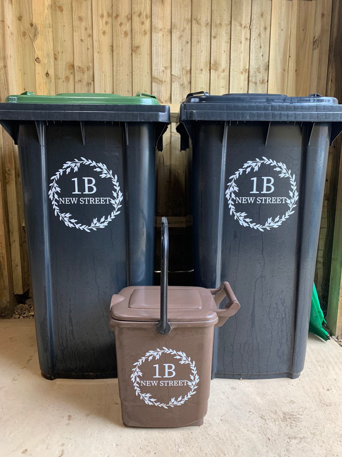 Decorative Dustbin Sticker with house name/number and street Etsy