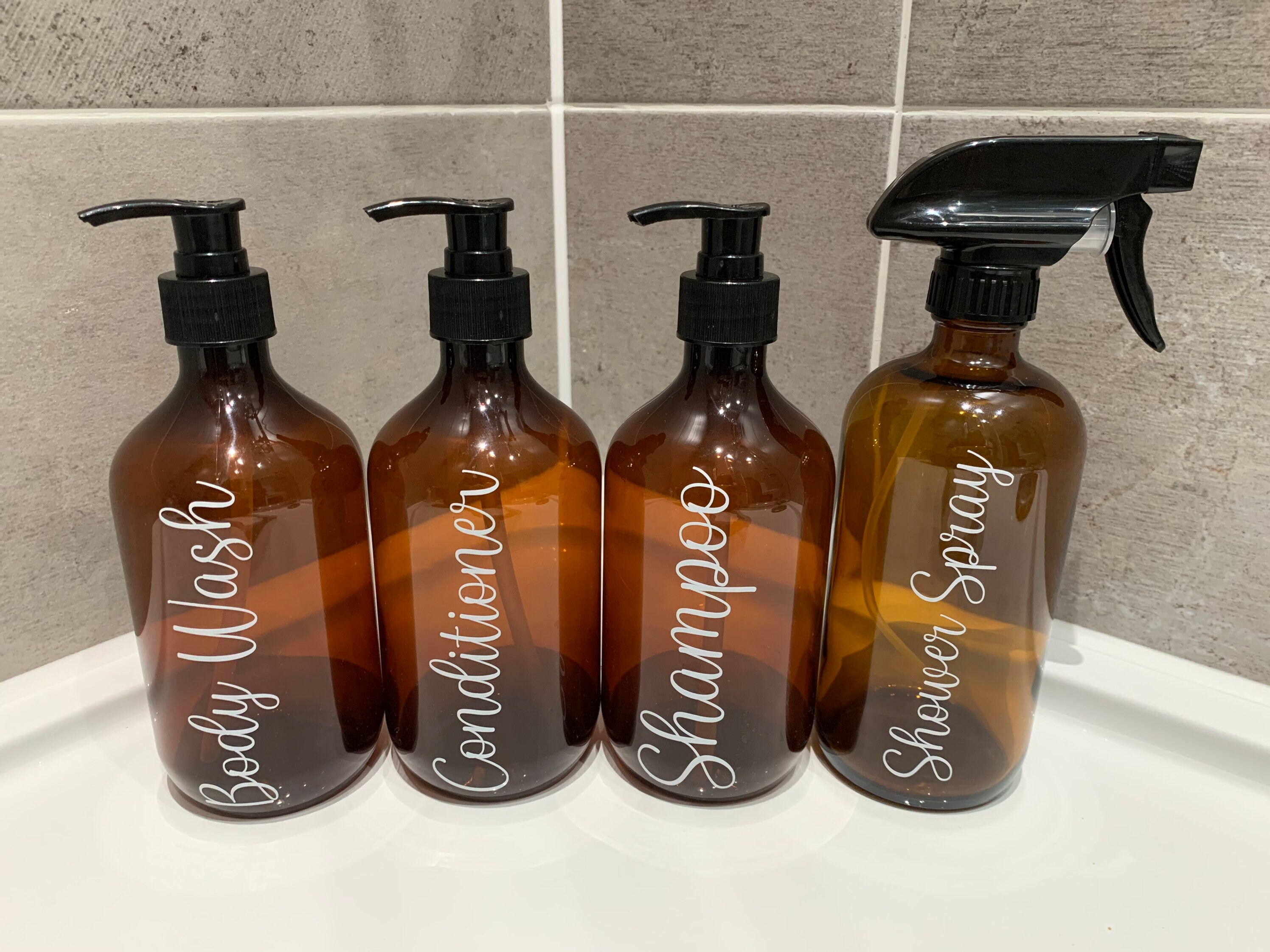 Bathroom labels for shower refill bottles labels only Etsy