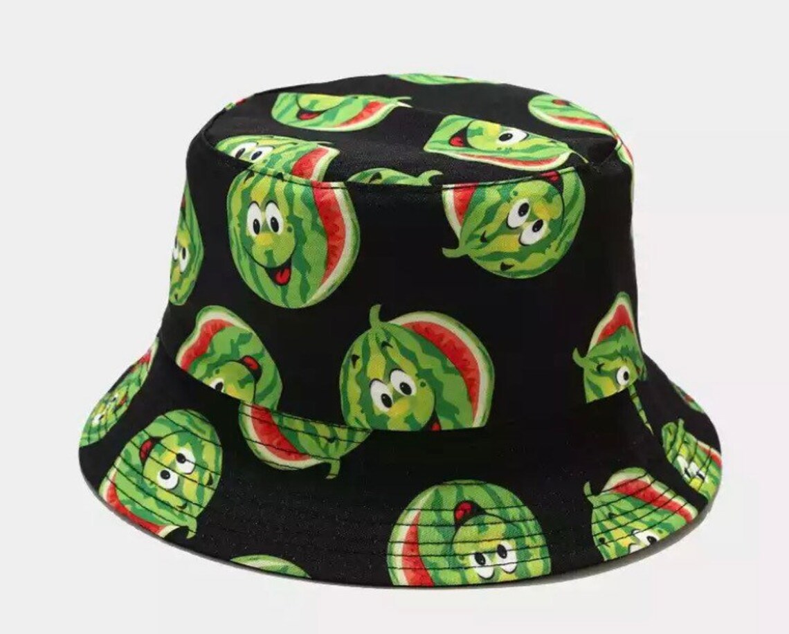 Adults cotton bucket hat. Watermelon bucket hat. Sun hat. Etsy