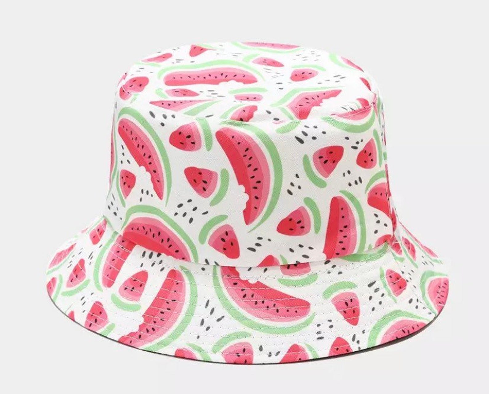 Adults cotton bucket hat. Watermelon bucket hat. Sun hat. | Etsy