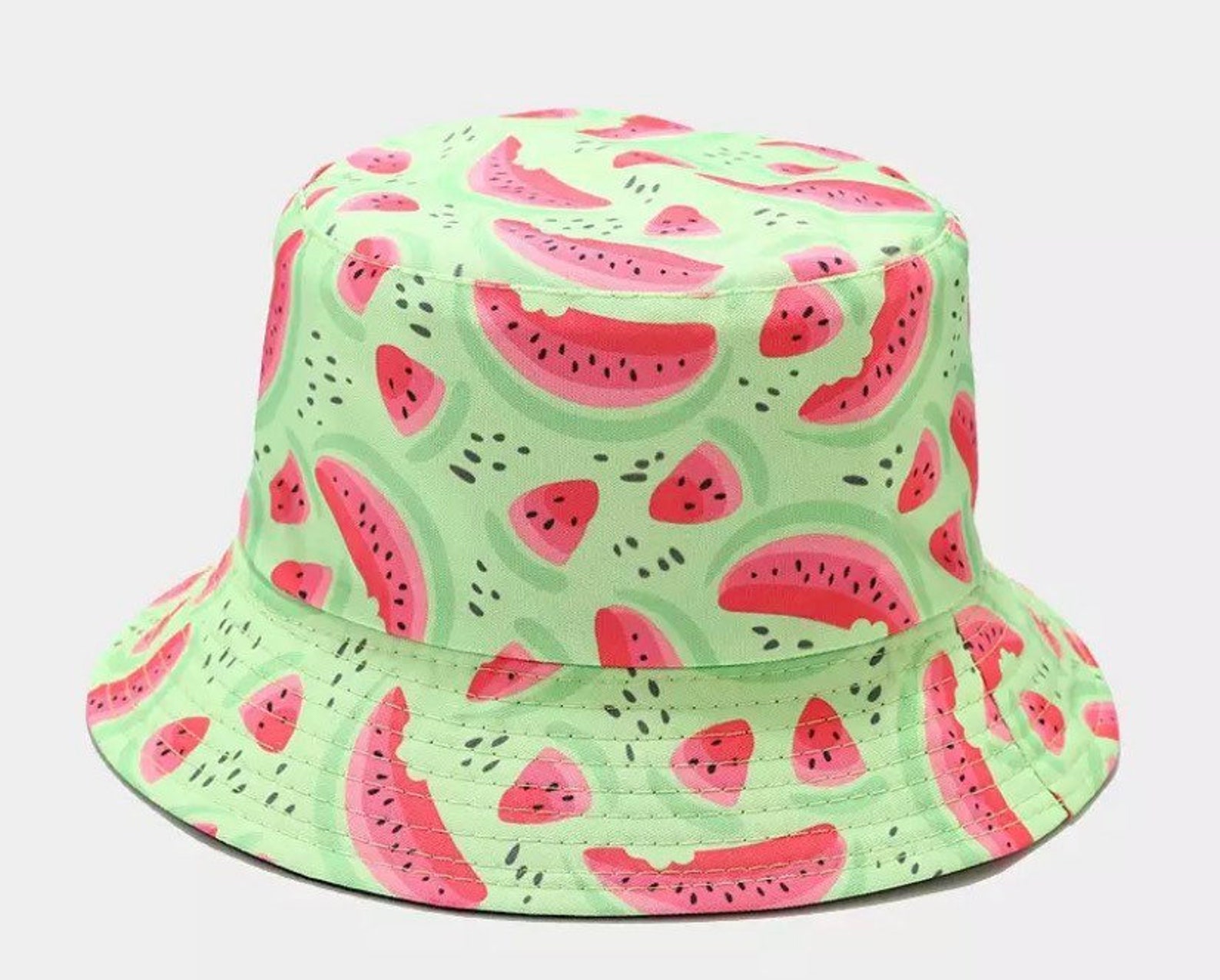 Adults cotton bucket hat. Watermelon bucket hat. Sun hat. | Etsy