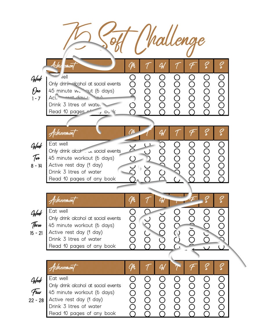 75 Soft Challenge Printable
