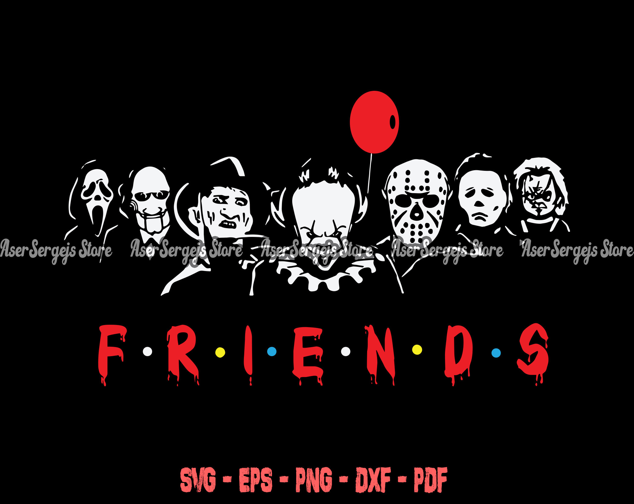 Horror Friends SVG Horror Characters SVG Horror Movies | Etsy