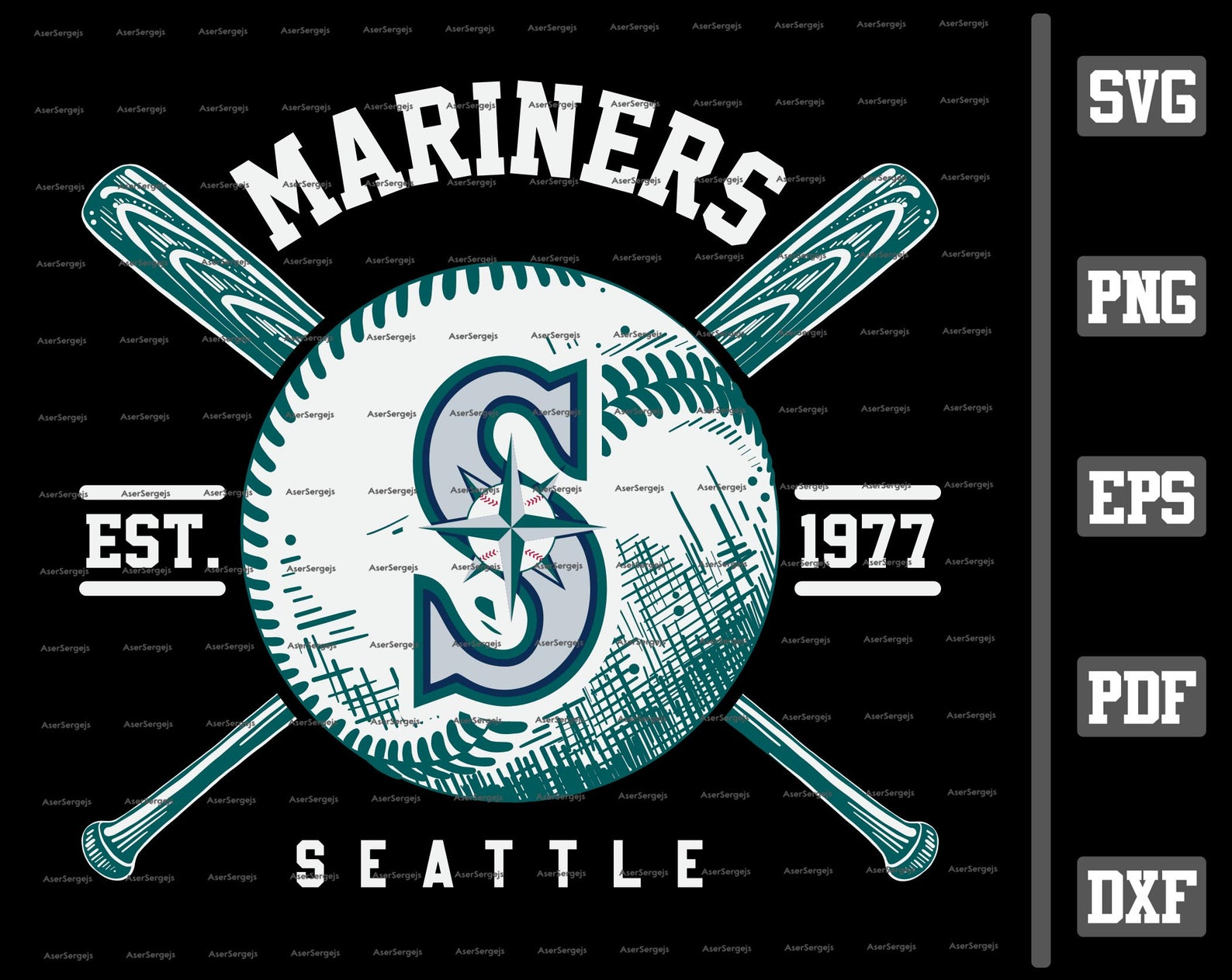 Mariners Est 1977 Team SVG Mariners Team SVG Mariners Fan Etsy