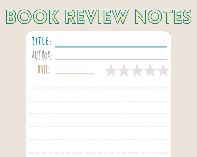 Book Review Printable Template - Etsy