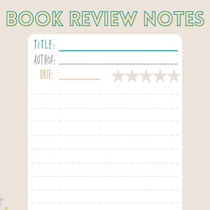 Book Review Notes