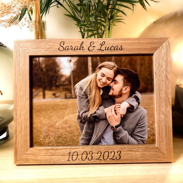 Bilderrahmen personalizzabili, Geschenk für Freund, Valentinstag, Fotorahmen, Personalisierter Bilderrahmen aus Holz