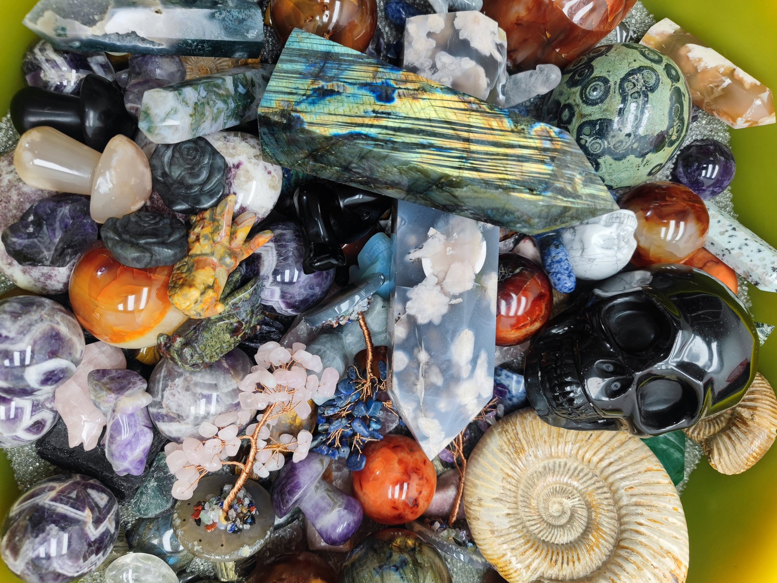 Crystal Confetti Lucky Scoop Large Crystal Scoop Reiki Etsy