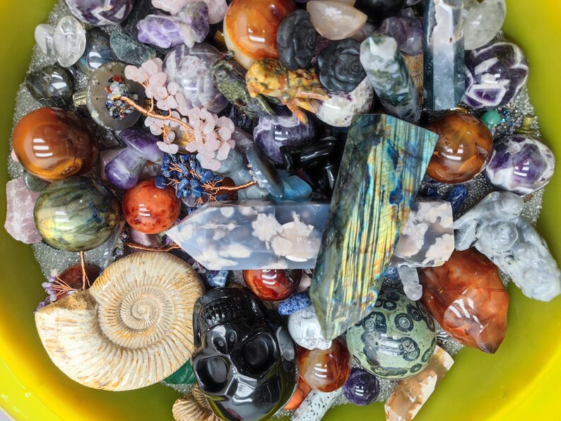 Crystal Confetti Lucky Scoop Large Crystal Scoop Reiki Etsy