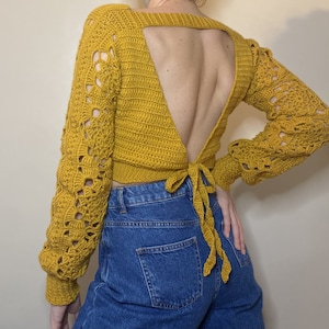Open Back Tie Up Cardigan/Top Crochet Pattern Downloadable PDF Pattern