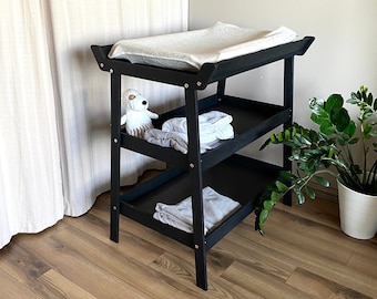 Black Changing Table, Changing toddler Tray On Wheels, Changing Table Organizer, Baby Table Station, Nursery Table