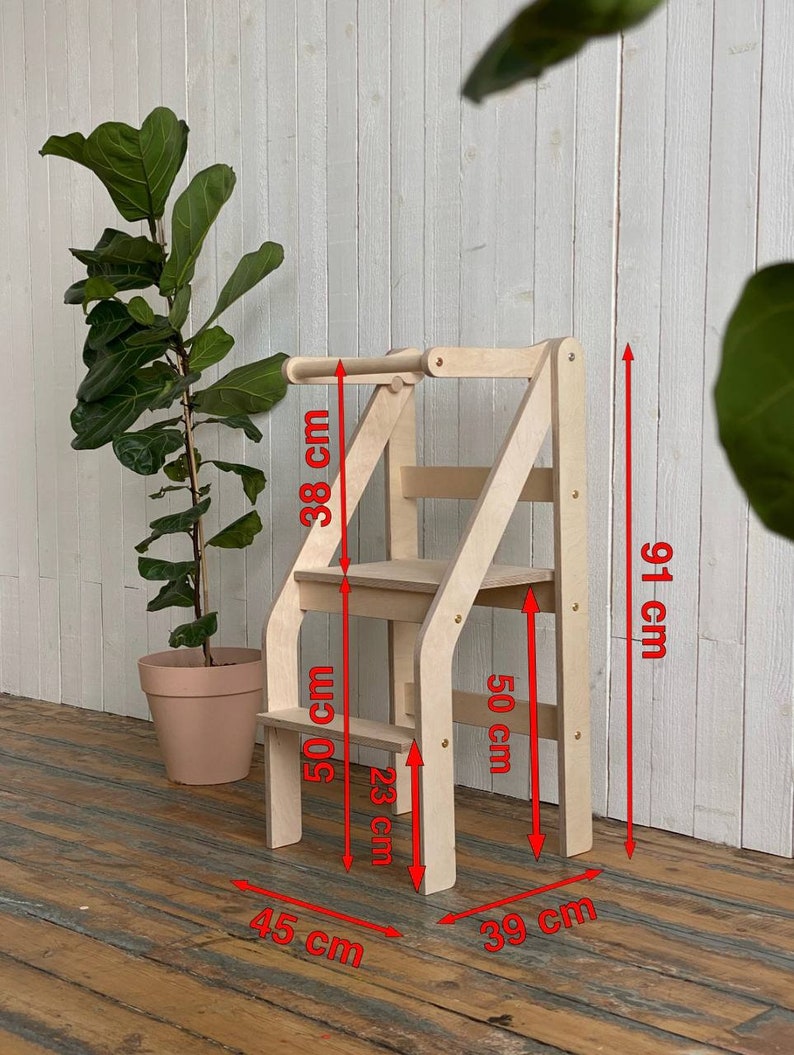 Kitchen Step Stool Montessori Kitchen Helper Toddler Kitchen Etsy