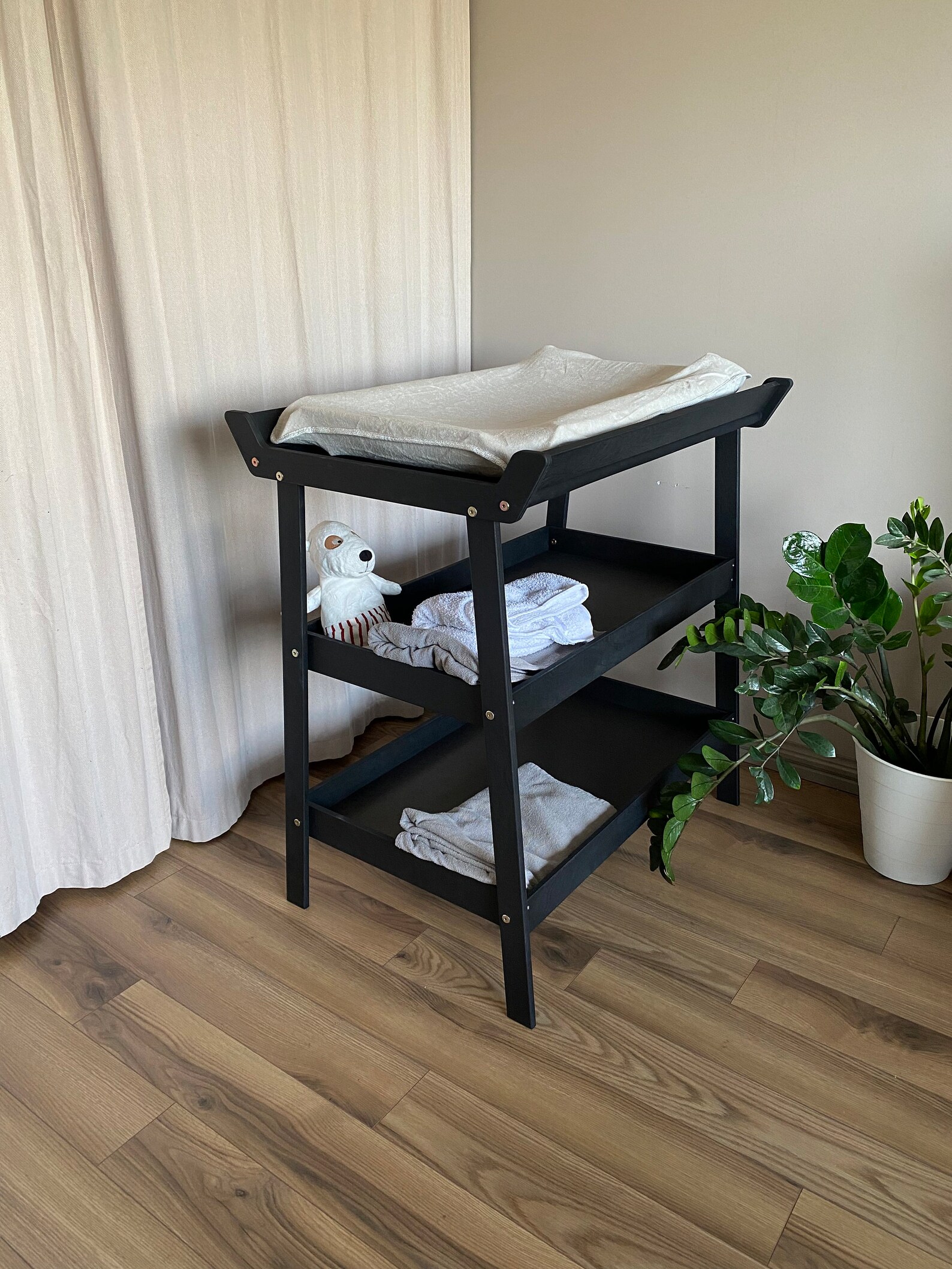 Natural Changing Baby Table Changing Toddler Tray on Wheels Etsy