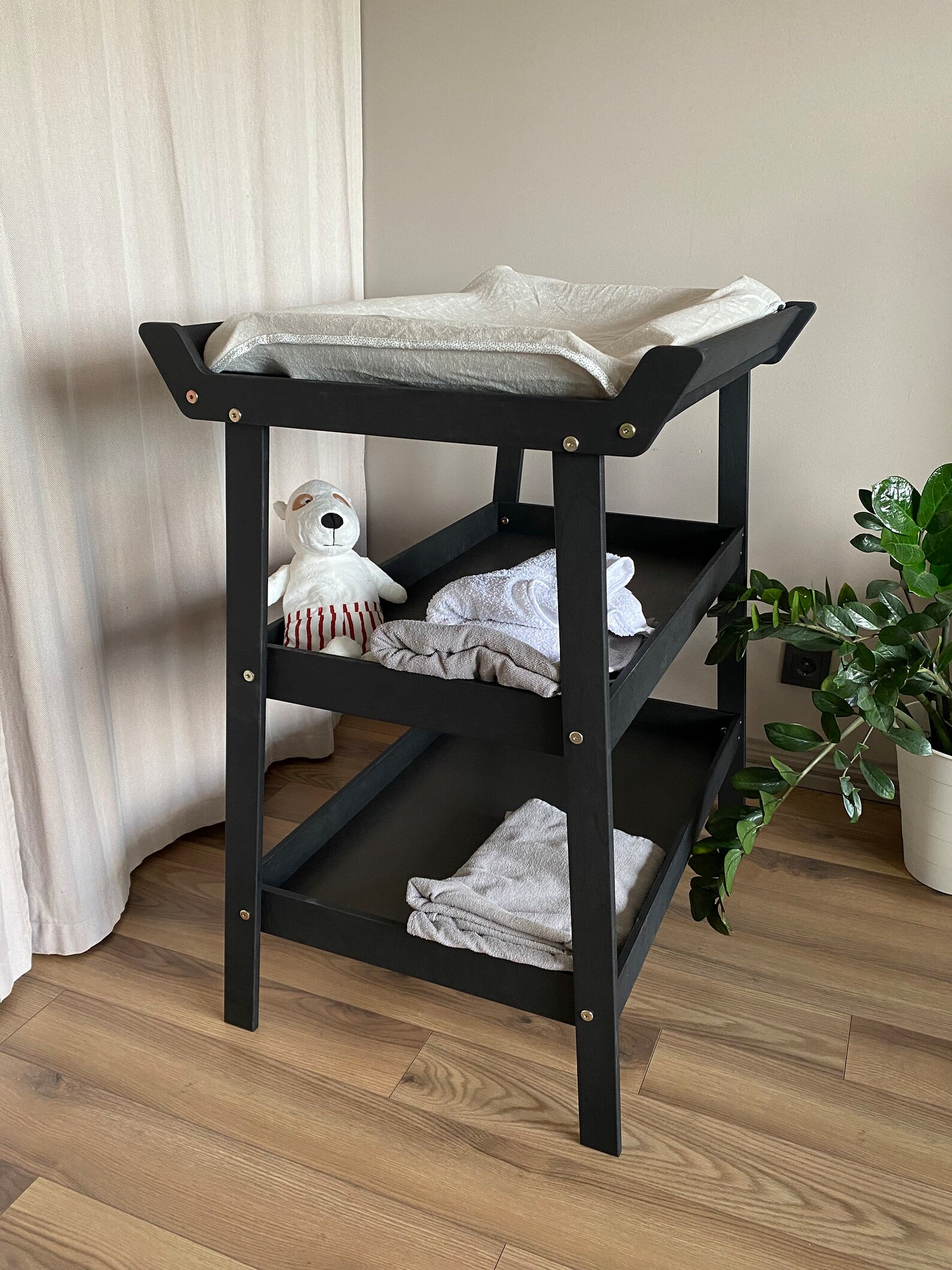 Natural Changing Baby Table Changing Toddler Tray on Wheels Etsy